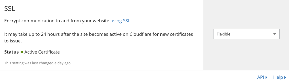 Cloudflare SSL setting