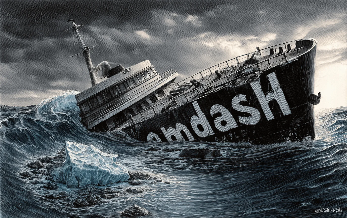 Illustration of the em dash being abandoned by human writers due to AI overuse