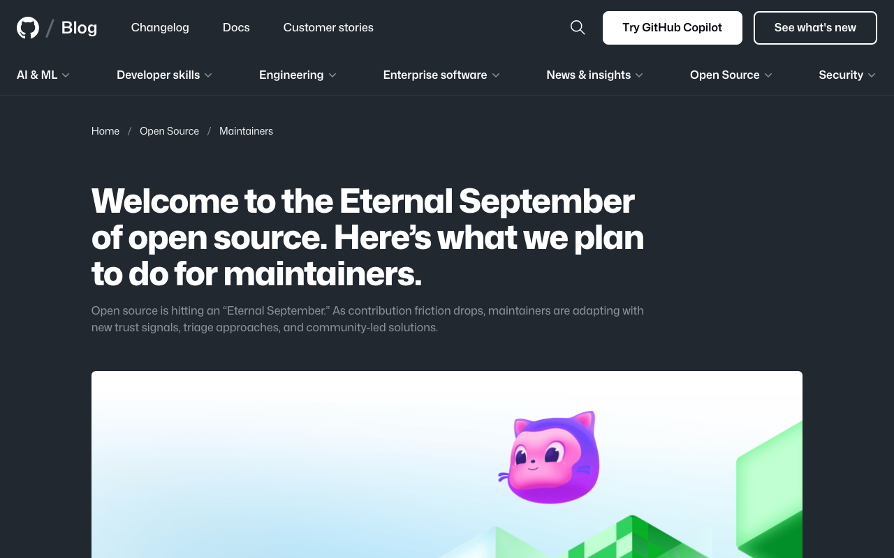 GitHub's Eternal September blog post