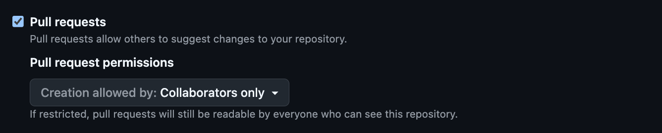 GitHub's new pull request permissions settings