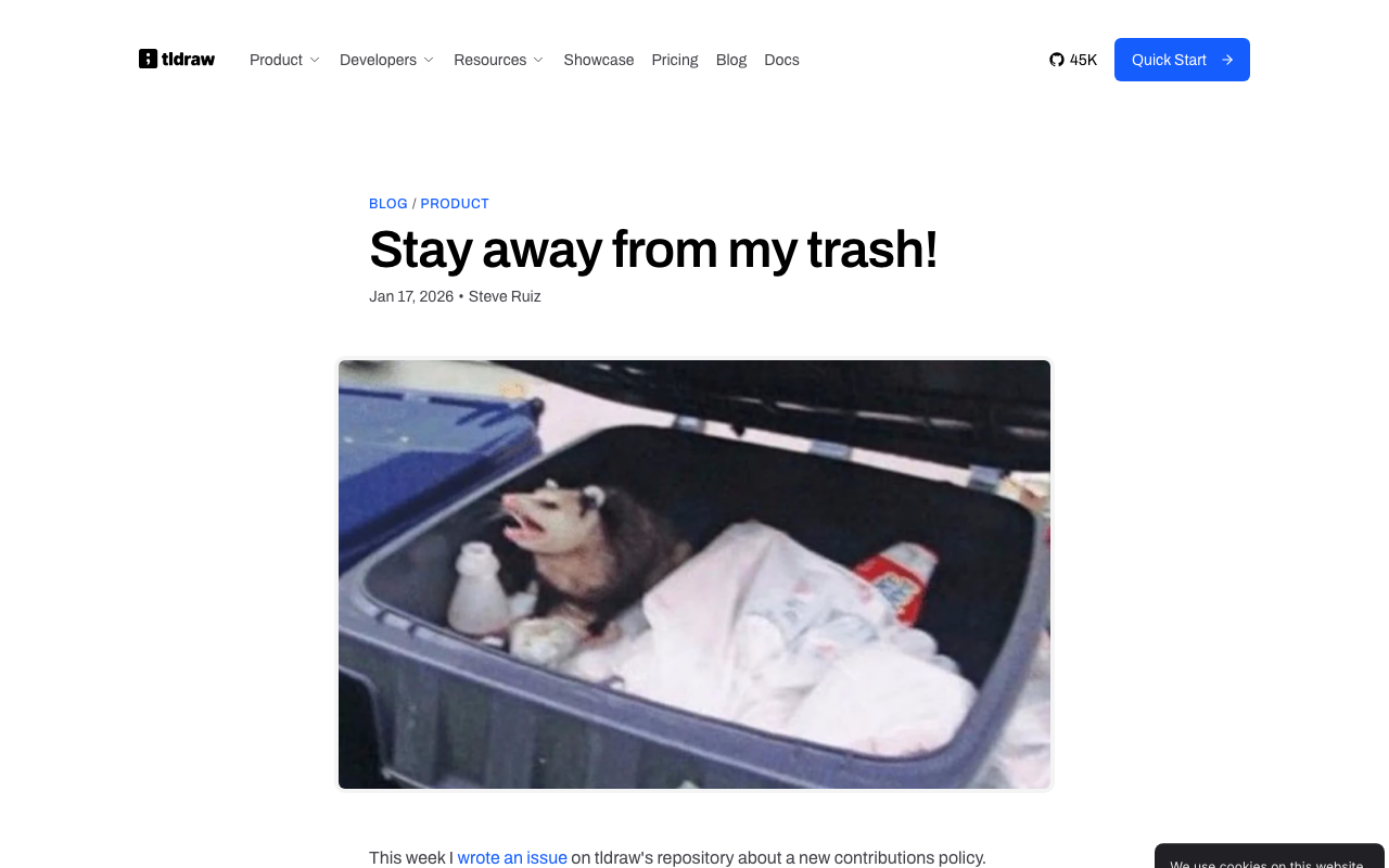Steve Ruiz's "Stay away from my trash!" blog post