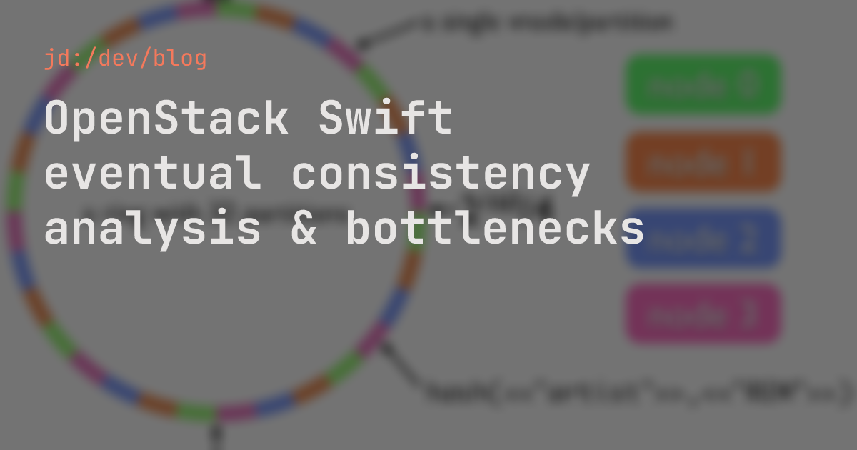 OpenStack Swift eventual consistency analysis & bottlenecks — jd:/dev/blog